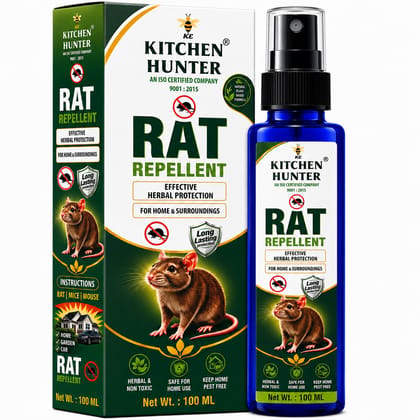 Kitchen Hunter Rat Repellent Spray 100ml for Home, Garage & Vehicle Areas | Easy Household Spray