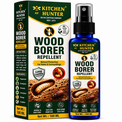 Kitchen Hunter Wood Borer Repellent Spray 100ml for Furniture, Doors & Wooden Structures | Wood Care Spray