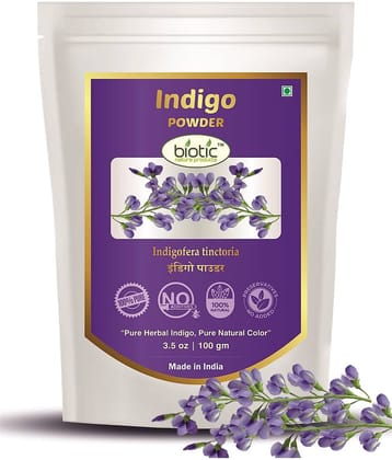 Biotic Natural Herbal Indigo Powder for Black Brown Hair Colour 100 gm