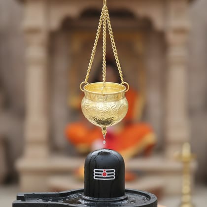 Brass Shiv Jaldhara | Shivling Abhishek Dhara Patra | Brass Mahadev Pooja Accessory, Height : 8.2 Inch (FMAS797 B)