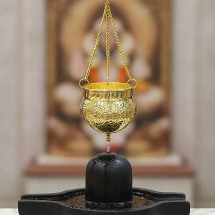 Brass Shiv Jaldhara | Brass Shivling Jaldhari | Shiv Abhishek Pot for Home Temple, Height : 9.5 Inch (FMAS797 C)