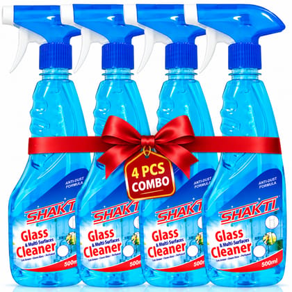 SHAKTI Glass & Multi Surface Cleaner 500 Ml - 4 Pcs Combo