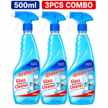SHAKTI Glass & Multi Surface Cleaner 500 Ml - 3 Pcs Combo