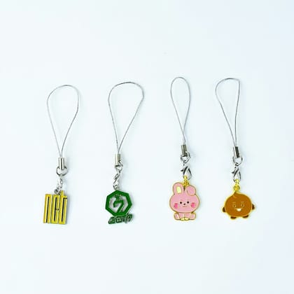 Cartoon Metal Mobile Straps and Keychains (1 Pc & mix Design)