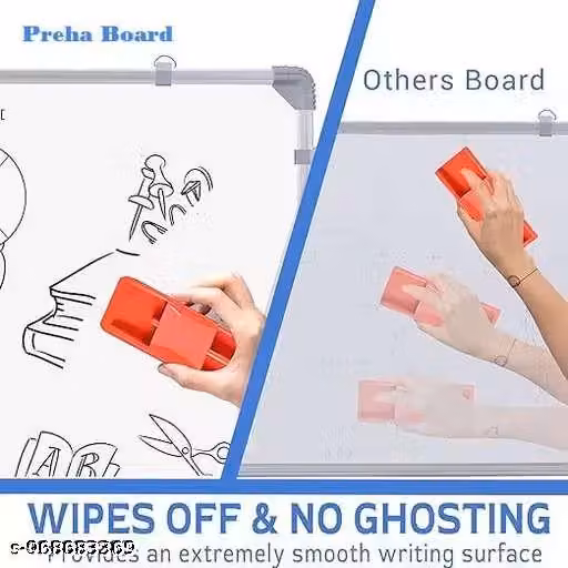 Preha The Smart Choice 1x1.5 Ft. Slate Pack of 1 Double Sided Non Magnetic Whiteboard with Marker & Duster for Study, Office, School, Tuition & Home Use