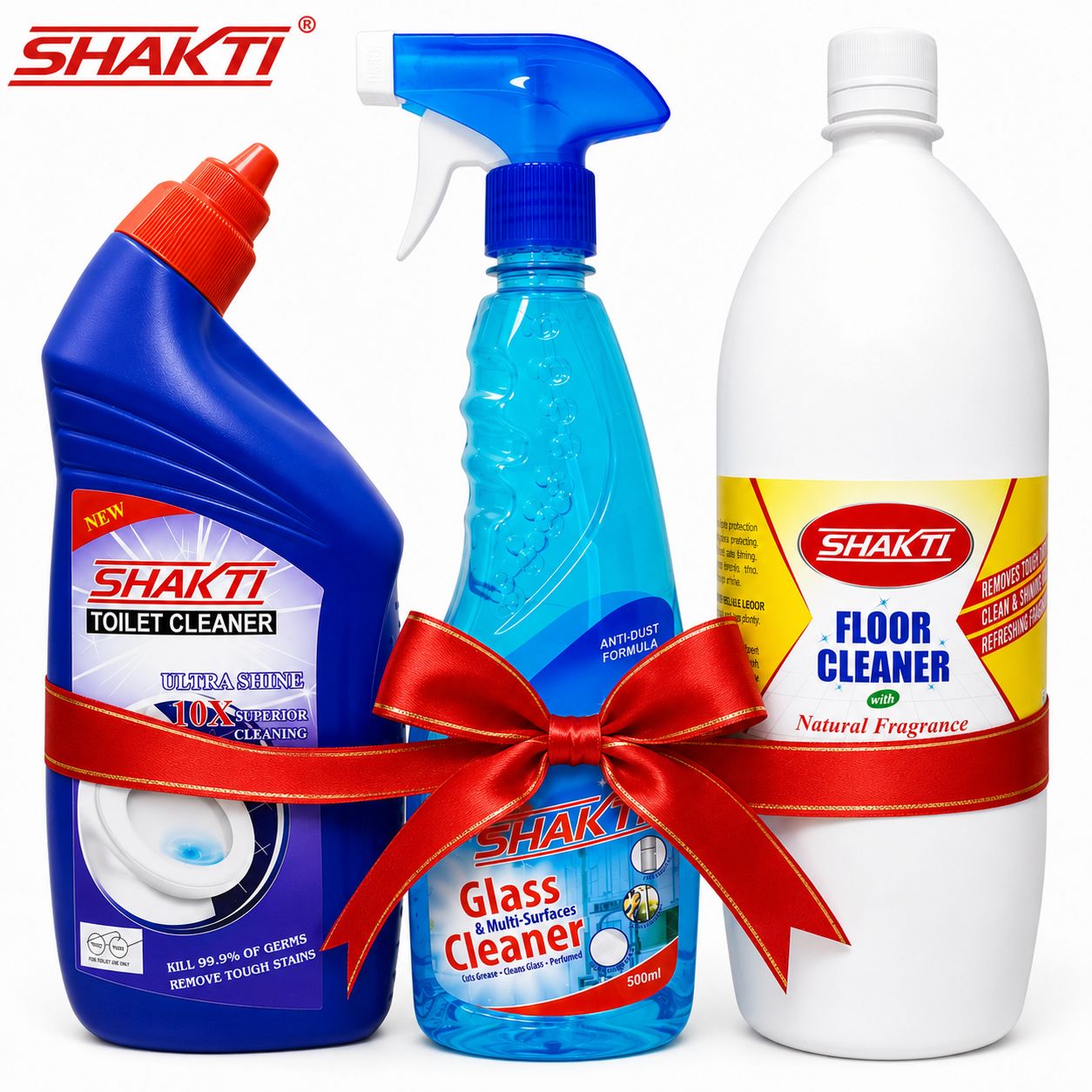 SHAKTI Floor Cleaner 1 Ltr, Glass Cleaner 500 Ml & Toilet Cleaner 500 Ml Combo Pack