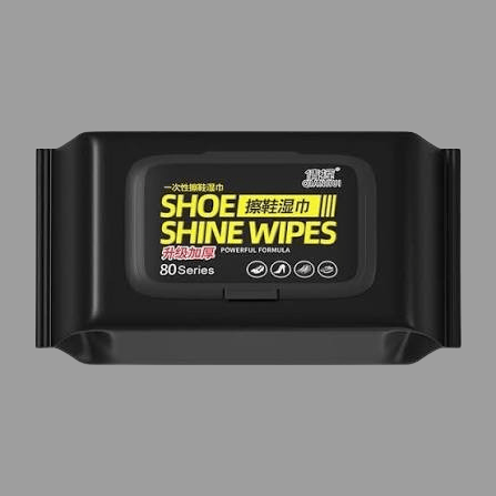 Shoe Shine Wipes - Instant Cleaning & Polishing Wet Wipes for Sneakers, Leather & Casual Footwear (80 Sheets Pack)