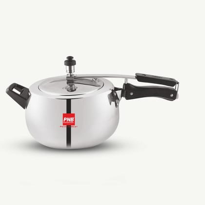 PNB Aluminium Pressure Cooker 5.5L, Induction Base Pressure Cooker with Inner Lid, Heavy Gauge Cooker with ISI Certification, 4mm Thickness