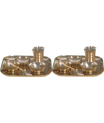 Dynore Bottombrassplating Stainless Steel Dinner Set of 12 Pieces