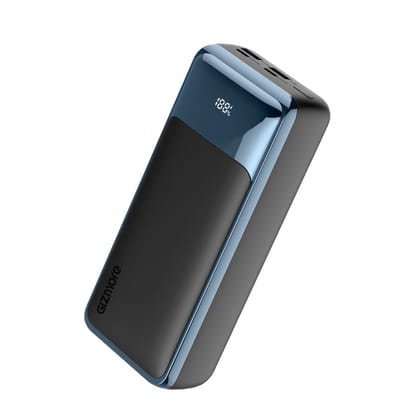 GIZMORE PD65KP Rapid Charge 30000mAh Power Bank – 4 Power Output PORT, 65W PD Type C, 18W USB Fast Charging, supports laptop charging, Premium Build, – Metallic Crome Finish, with digital display, Low Power Consumption. GIZMORE PD65KP Rapid Charge 30000m