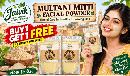 Multani Mitti Facial Powder for Glowing Skin - Buy 1 Get 1 Free (Natural Herbal Skincare)  