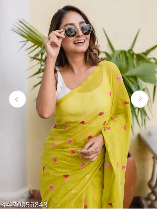 womens linen printed saree with unstitched blouse 5mtr light green pid62479