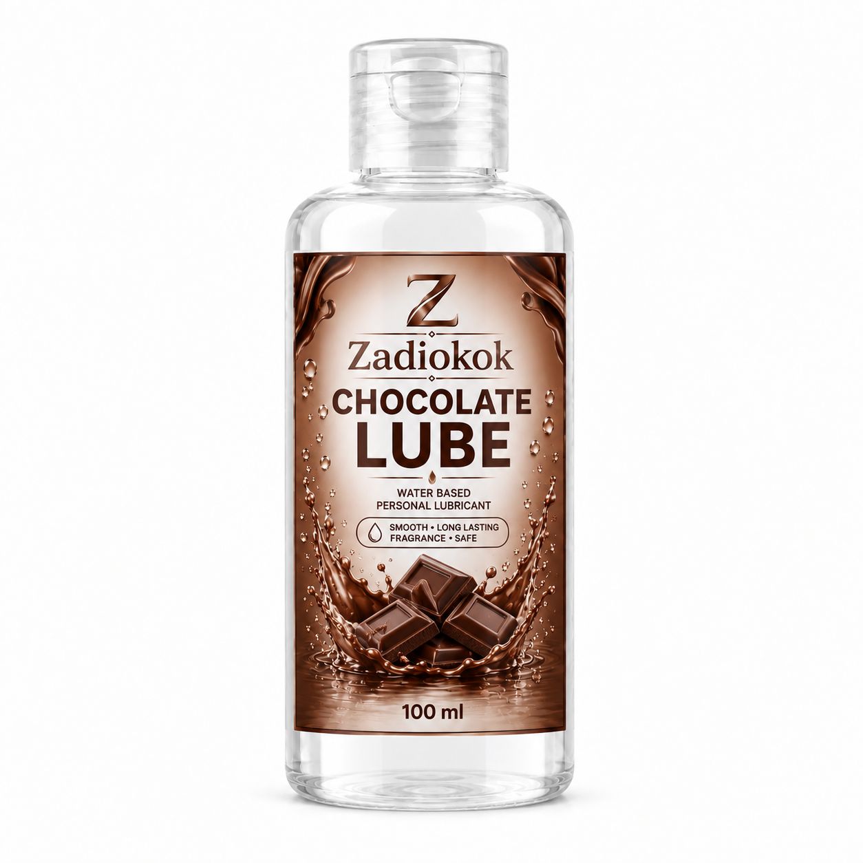 Zadiokok Chocolate Flavour Water Based Personal Lubricant Gel | Smooth & Long Lasting Lube | 100 ml (Pack of 1)