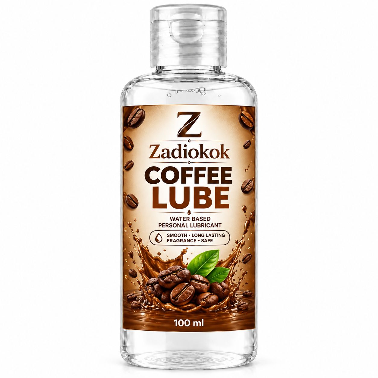 Zadiokok Coffee Flavour Water Based Personal Lubricant Gel | Smooth & Long Lasting Lube | 100 ml (Pack of 1)