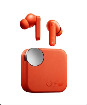 Wireless Bluetooth connect with type c charger ear buds unique disine orange colour 