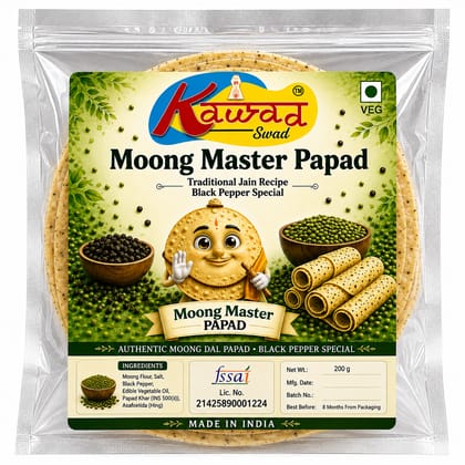 KAWAD SWAD Moong Master Papad 200g | Traditional Jain Recipe
