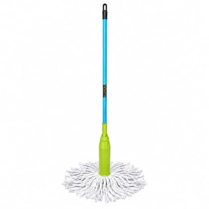 Novita 2-in-1 Self-Wringing Mop with 48-Inch Stainless Steel Handle | Super-Absorbent Microfiber Mop Head | Wet & Dry Floor Cleaning | Washable & Replaceable Mop | Lightweight Cleaning Stick | Multicolor 