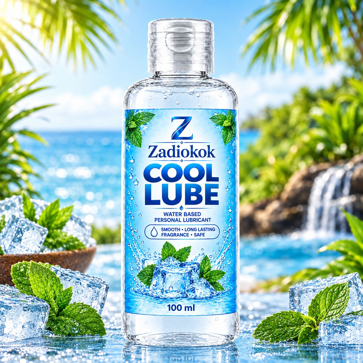 Zadiokok Cool Flavour Water Based Personal Lubricant Gel | Smooth & Long Lasting Lube | 100 ml (Pack of 1)