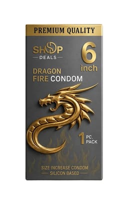 Premium Dra-gons Con-dom, 6 big man Inch, Silicone, Natural Color, Extra Pleasure, Textured, Unflavoured, for Men | pack of 1| CARTIVO |