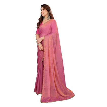 womens georgette printed saree with unstitched blouse 5mtr pink pid62639