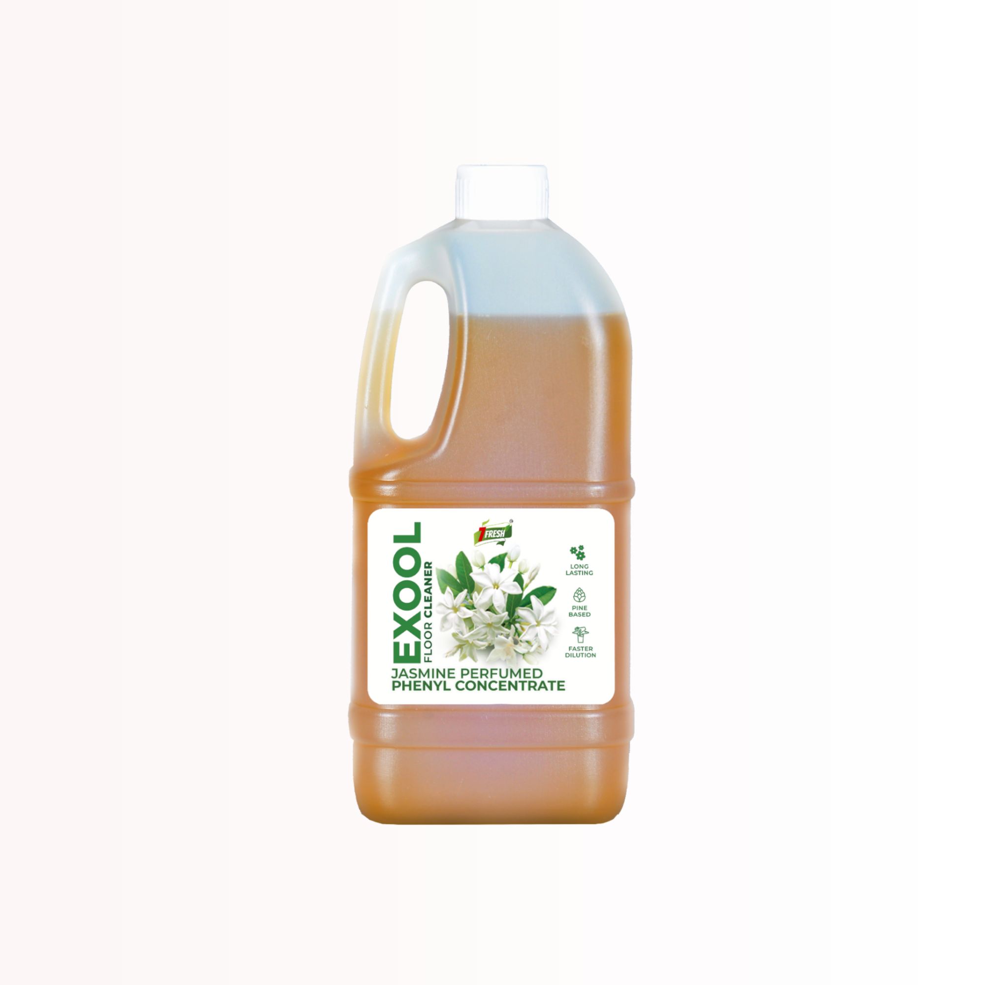 7Fresh Exool JASMINE Perfumed Phenyl Concentrate Liquid 1 Litre | Makes Up to 30 Litres Thick White Phenyl | Pine Oil Based Floor Cleaner | Long Lasting Fragrance | Fast Dilution | For Home, Office & Commercial Use