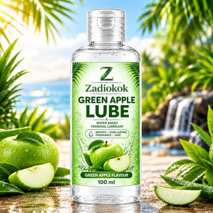 Zadiokok Green Apple Flavour Water Based Personal Lubricant Gel | Smooth & Long Lasting Lube | 100 ml (Pack of 1)
