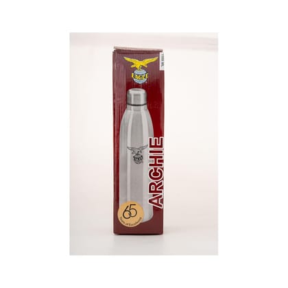 Eagle Archie Sports and Hiking Stainless Steel Water Bottle (1000ml, Silver, Bottle)