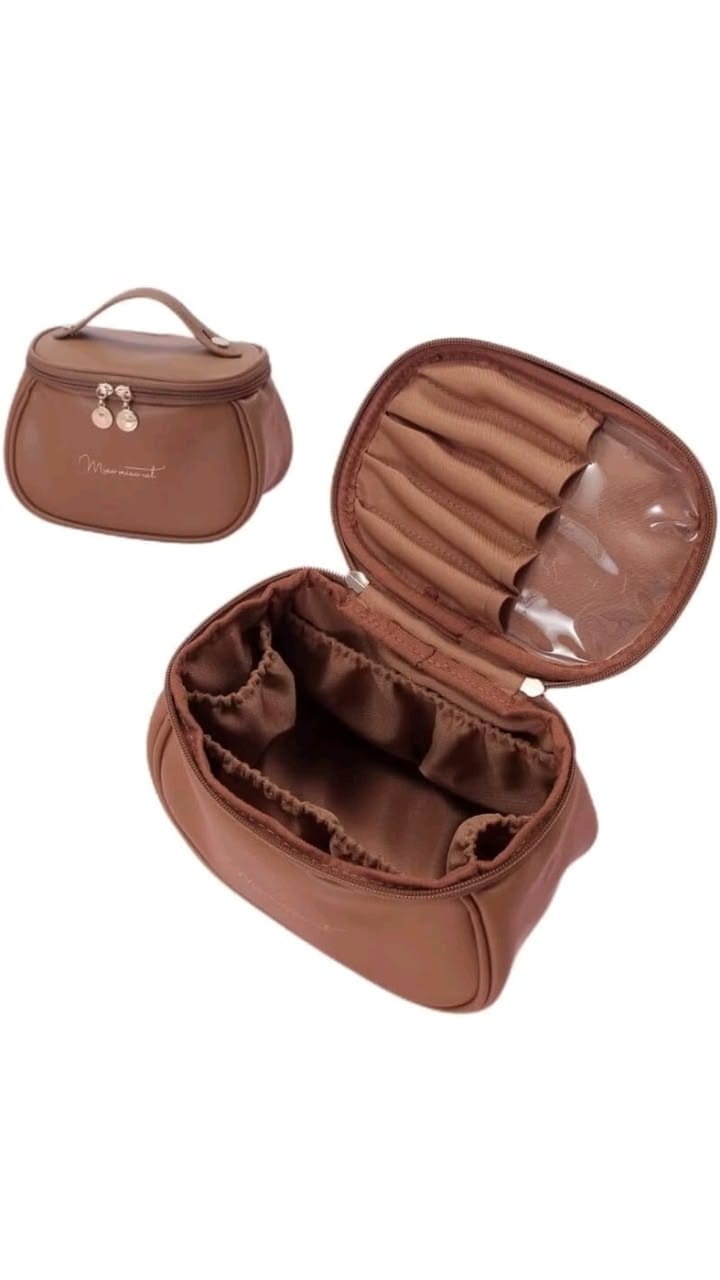  Lifeori Large Cosmetic Makeup Bag for Women | Travel Toiletry Organizer Pouch with Compartments & Handle