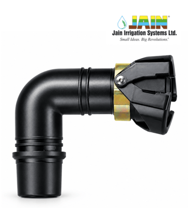 BEND 75MM (1 PCS, BLACK, WITH CLAMP) - JAIN IRRIGATION QUICK CONNECT SPRINKLER FITTINGS
