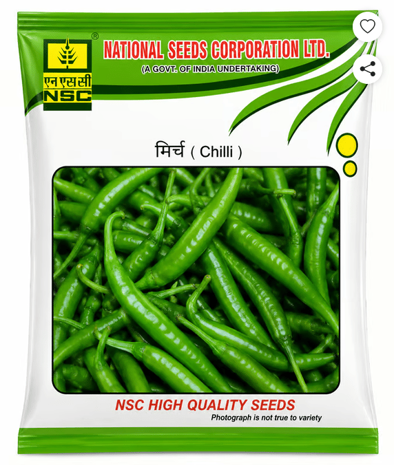 Nsc Hybrid Chilli Arka Meghana Variety, 5 Gram Truthfully Labelled Seed Pouch
