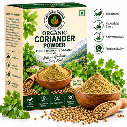 Mukteshwar Organics Organic Coriander Powder – 50 g | Pure, Natural & Aromatic Dhaniya Powder