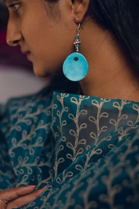 Kaisori blue pottery jewellery - Light blue