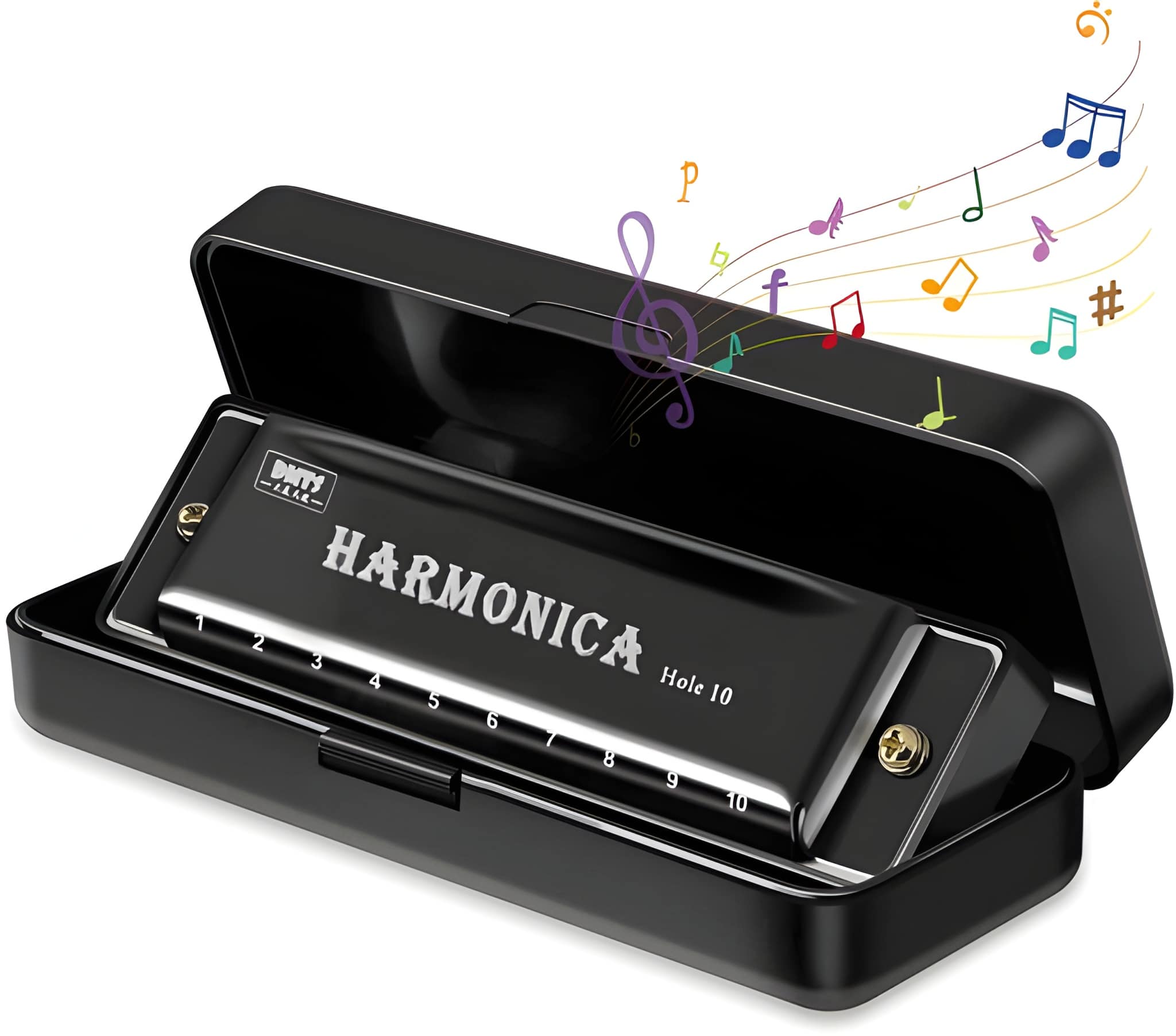 WUGO Harmonica for Kids and Adults | 10 Hole Mouth Organ Musical Instrument for Learning, Practice & Music (Original)