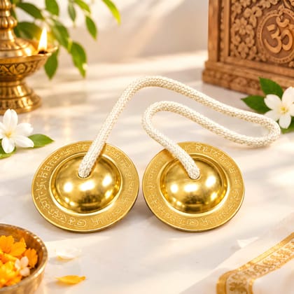 WUGO Musical Majeera 3 Inch Kartal Instrument | Bhajan, Satsang, Kirtan & Devotional Music Musical Instrument (Original)