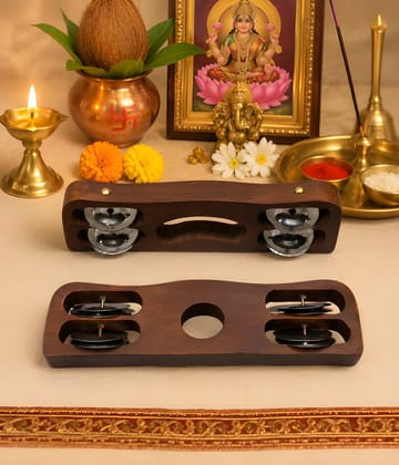 WUGO 1 Pair Kartal | Hand Cymbals Indian Musical Percussion Instrument | Bhajan, Satsang, Kirtan & Devotional Music