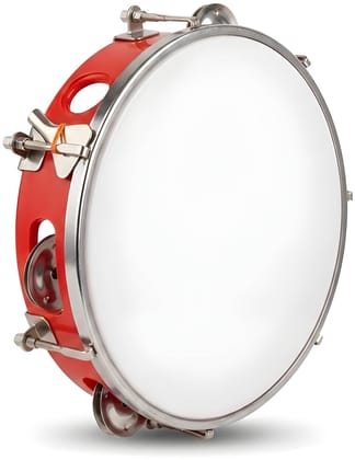 WUGO Dafli Hand Percussion Musical Instrument Multicolour | Traditional Indian Tambourine for Bhajan, Kirtan, Satsang & Music