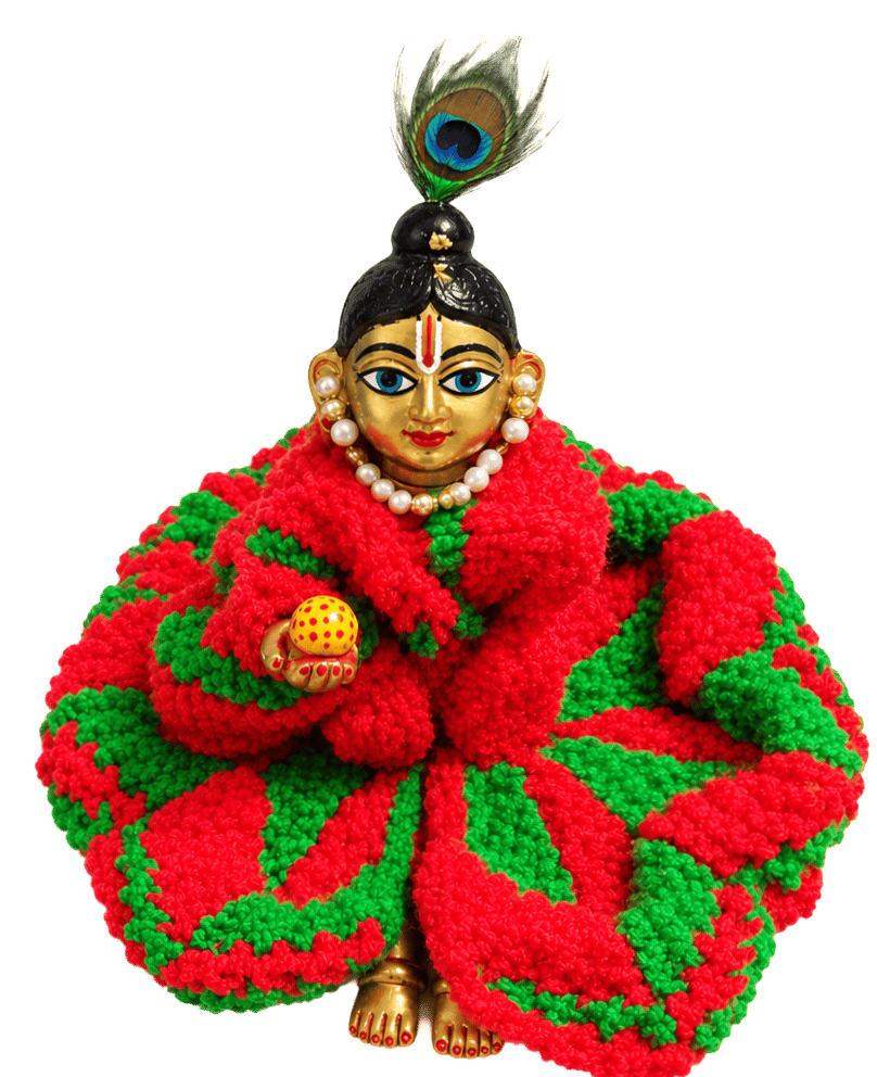Handmade Woolen Laddu Gopal Poshak Size No. 2 – Red Green Design