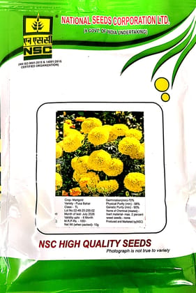 NSC MARIGOLD VARIETY PUSA BAHAR HIGH QUALITY T/L SEED 10 GMS POUCH