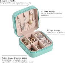 Jewelry Travel Case Organizer, Portable Jewelry Storage Box for Rings, Earrings, Necklace & Bracelets