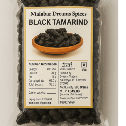 Malabar Dreams Spices Black Tamarind/Kudampuli/Brindleberry- Organic(500 Gram) Malabar Dreams Spices Black Tamarind/Kudampuli/Brindleberry- Organic(500 Gram)