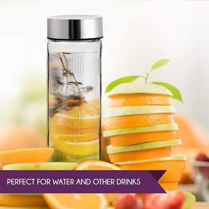 Glass Water Bottle with Leak-Proof Airtight Double Layer 750ml