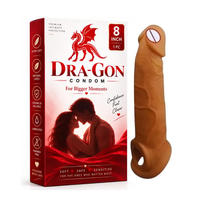 Premium Reusable Condom - 8 Inch - Unleash the Dragon