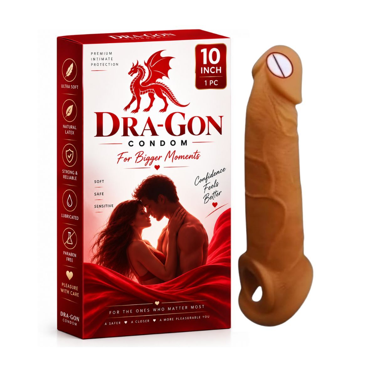 Premium Reusable Condom - 10 Inch - Unleash the Dragon