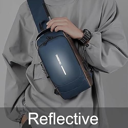 Unisex Sling Bag with USB Charging port Shoulder Backpack With Multifunctional for Travel, Hiking, Camping, Daily Out, Crossbody Chest Bags, Waterproof