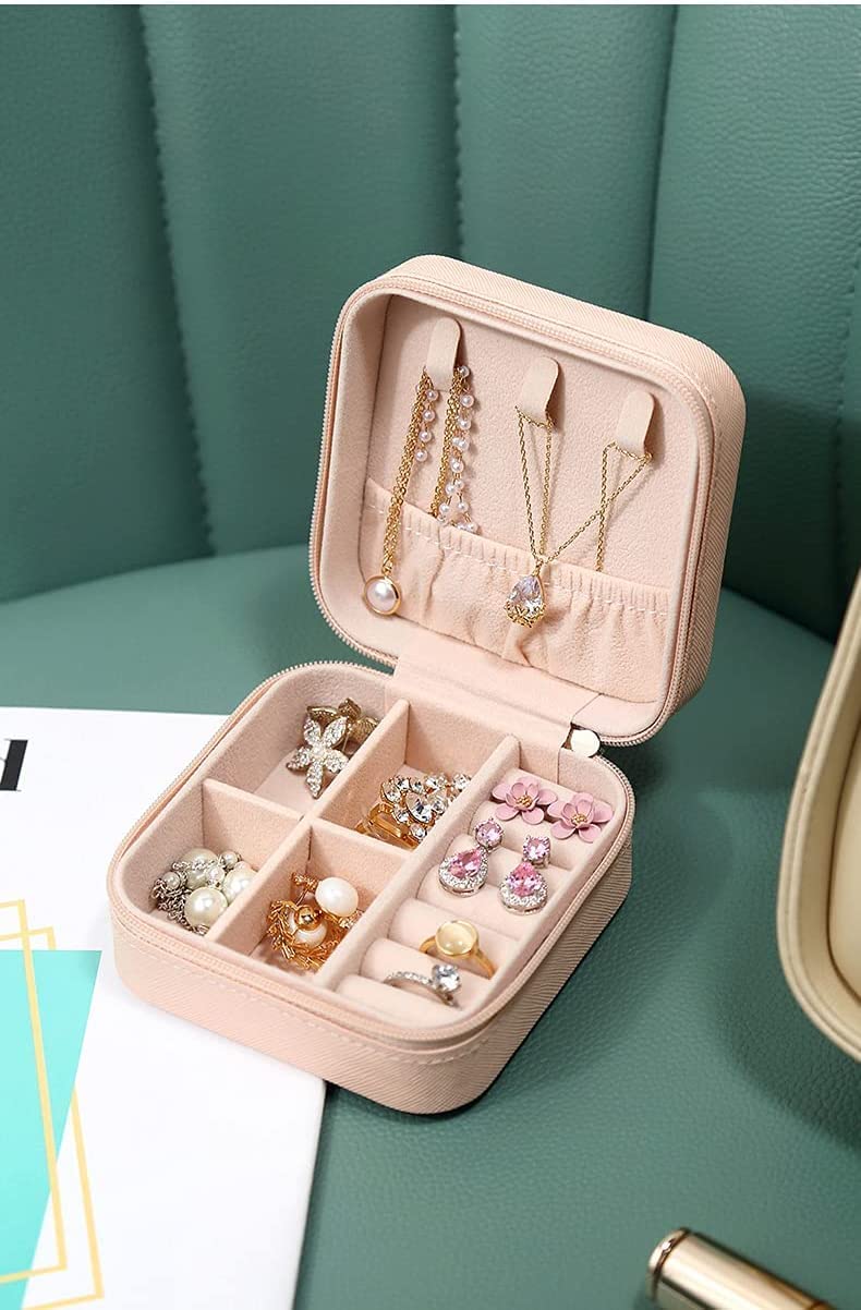 Jewelry Travel Organizer Box | Portable Jewellery Storage Case | Compact Jewelry Holder for Rings, Earrings, Necklaces & Accessories