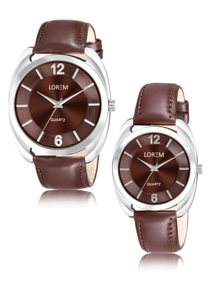 Brown Stylish Dial Analog Watch for Lovely Couple LR79-LR326