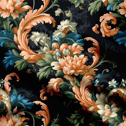 Baroque Print: Timeless Elegance Unleashed1-Cotton