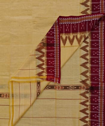 Yellow Red Sambalpuri Handwoven Cotton Gamuchha SFCGAM2525