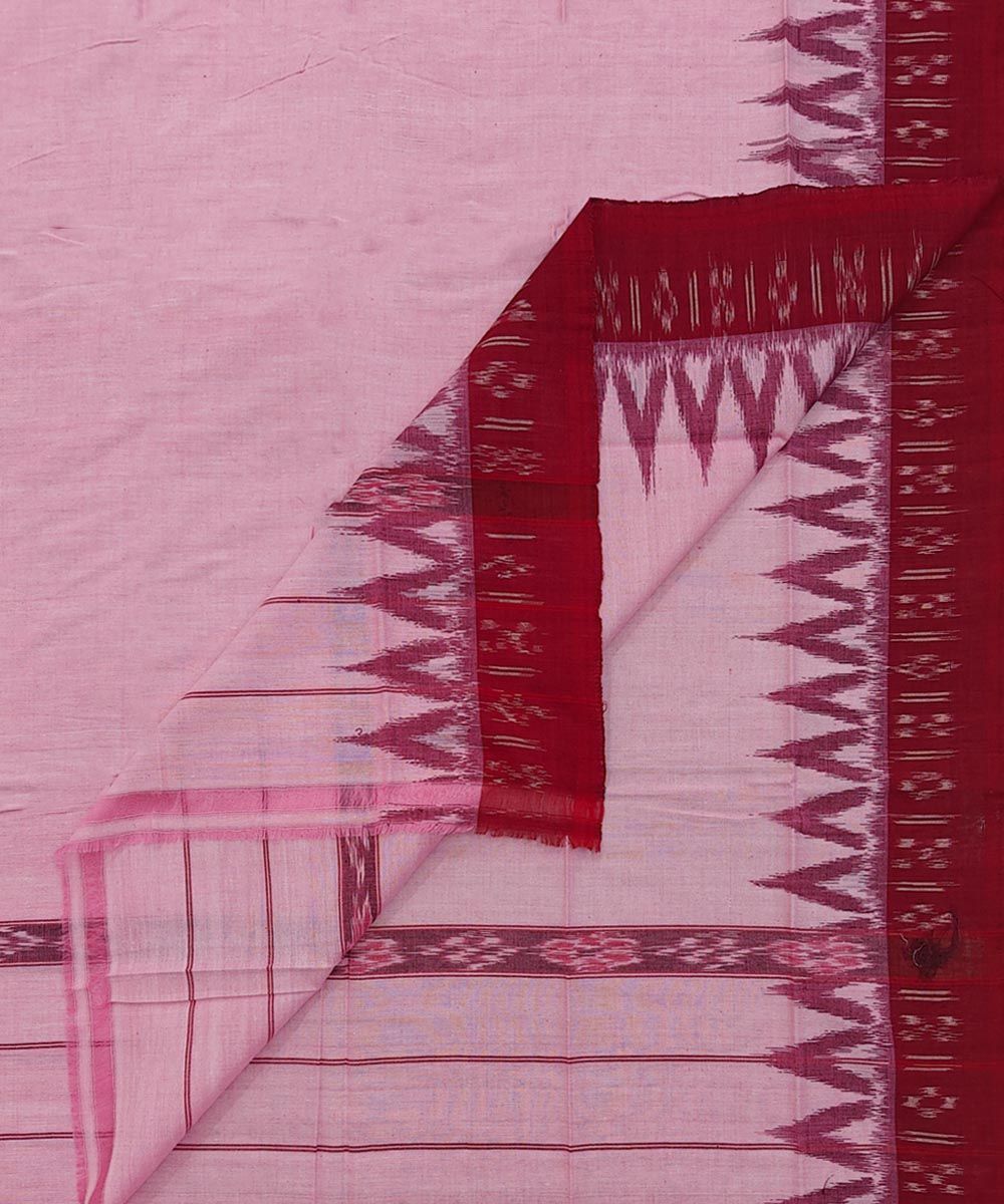 Pink Maroon Sambalpuri Handwoven Cotton Gamuchha SFCGAM2529