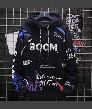 Try This Cotton Blend Hooded Men's Sweatshirt - Black ( Pack of 1 )